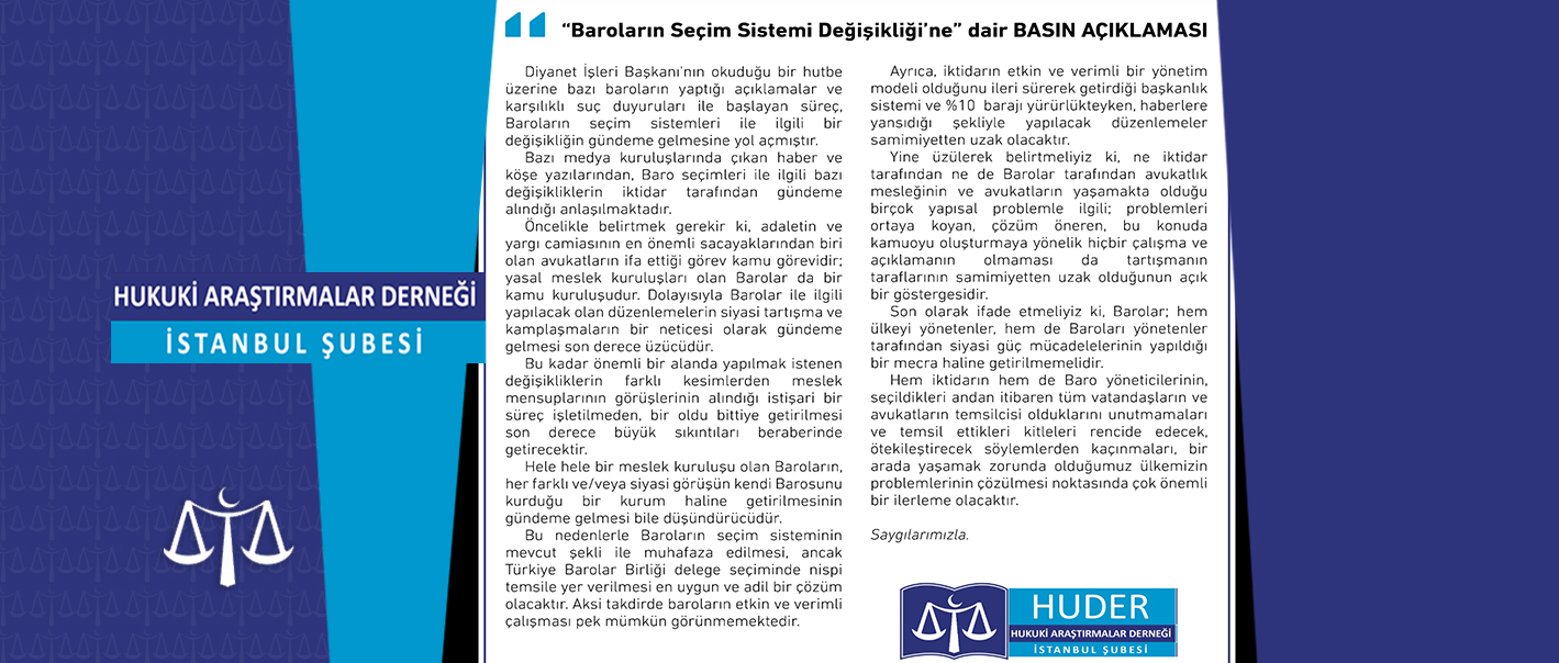 “Baroların Seçim Sistemi Değişikliği” Basın Açıklaması